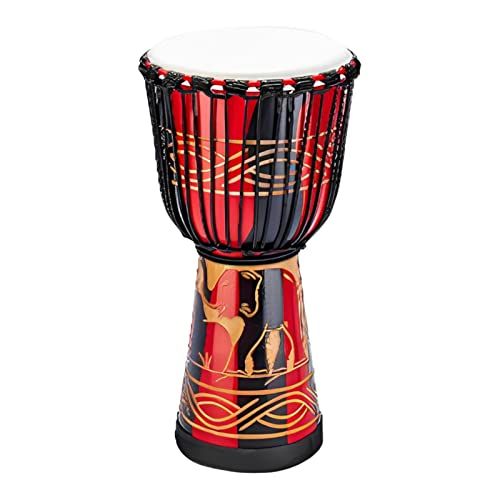 heizi ジャンベ 大 8インチ 楽器 太鼓 民族楽器 ハンドドラム パーカッション アフリカン 象の彫刻 直径20cm 高さ40cm