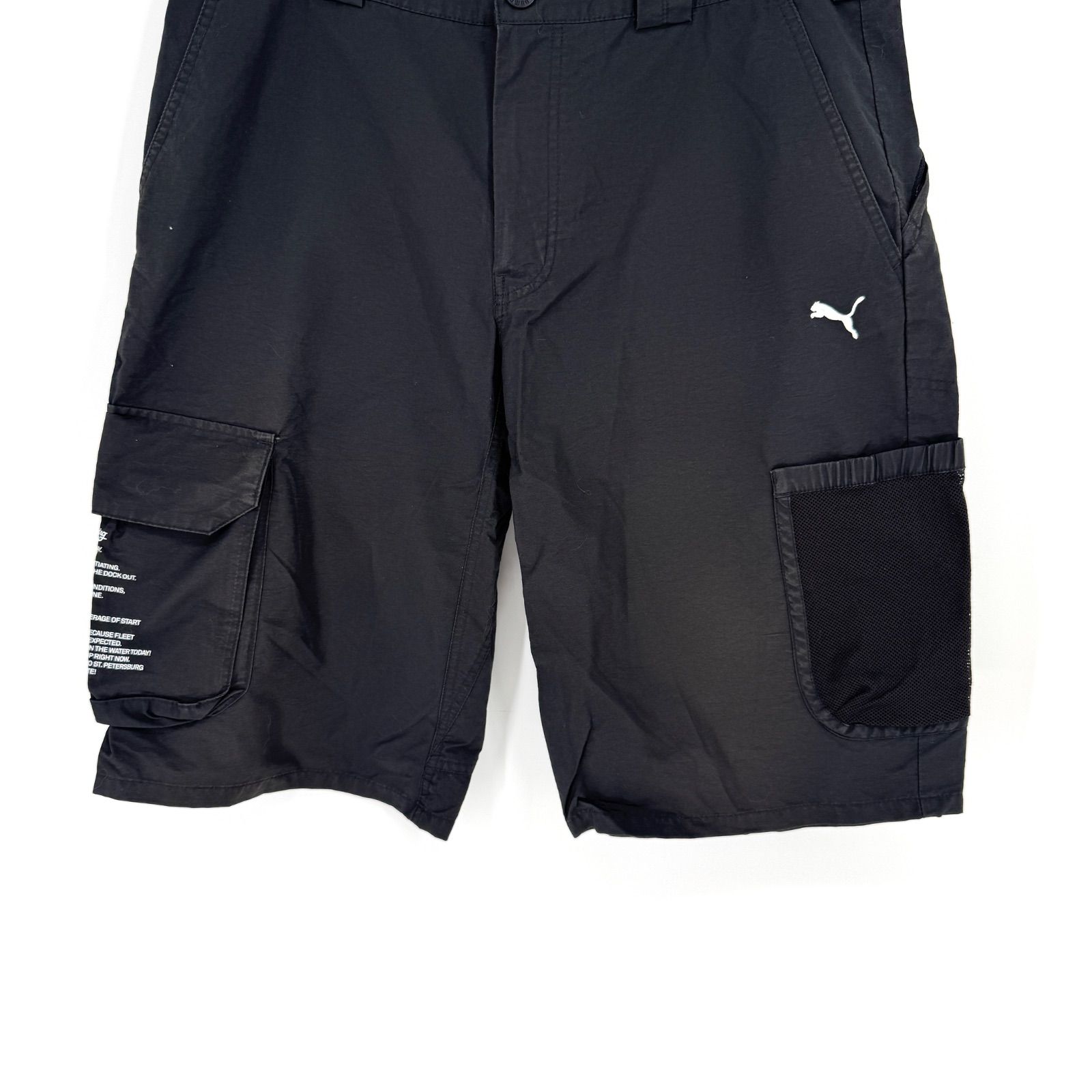 PUMA ハーフパンツ XL クロップド カーゴパンツ ブラック プーマ 
