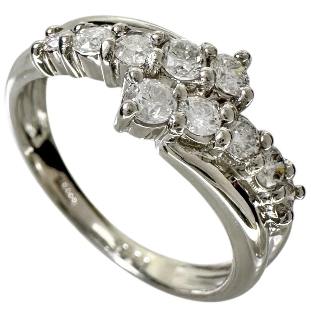 POLA ポーラ Pt900 プラチナ リング ダイヤモンド 0.12ct クロス