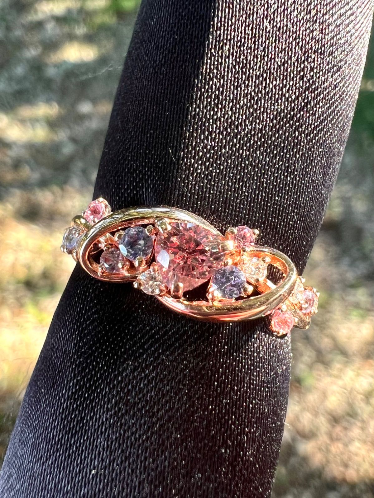 K18PG ドラゴンガーネット（マラヤガーネット）ダイヤモンドリング