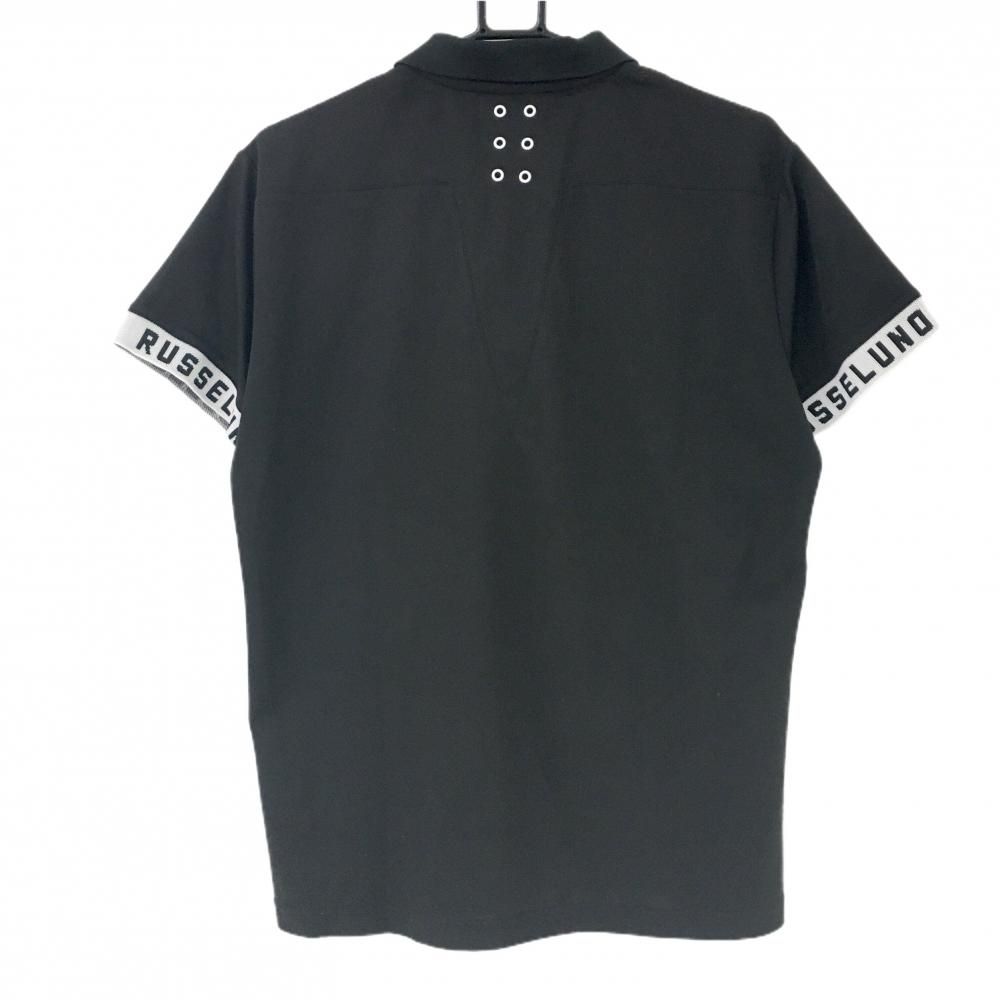 ラッセルノ 半袖ポロシャツ 黒×白 星 ルチャマスク メンズ 5(L) ゴルフ  