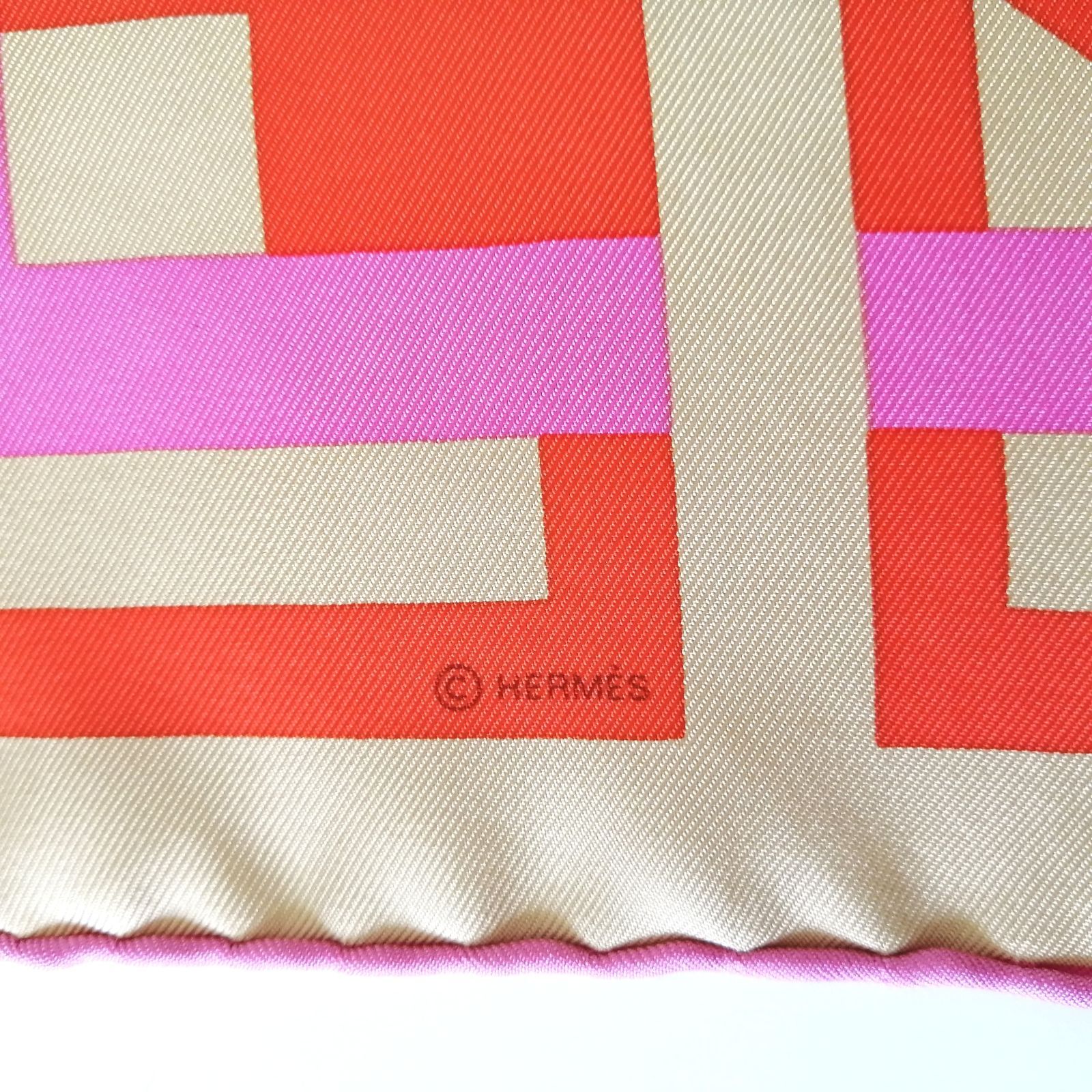 美品 エルメス HERMES スカーフ カレ45 LETTERS AU CARRE カレの