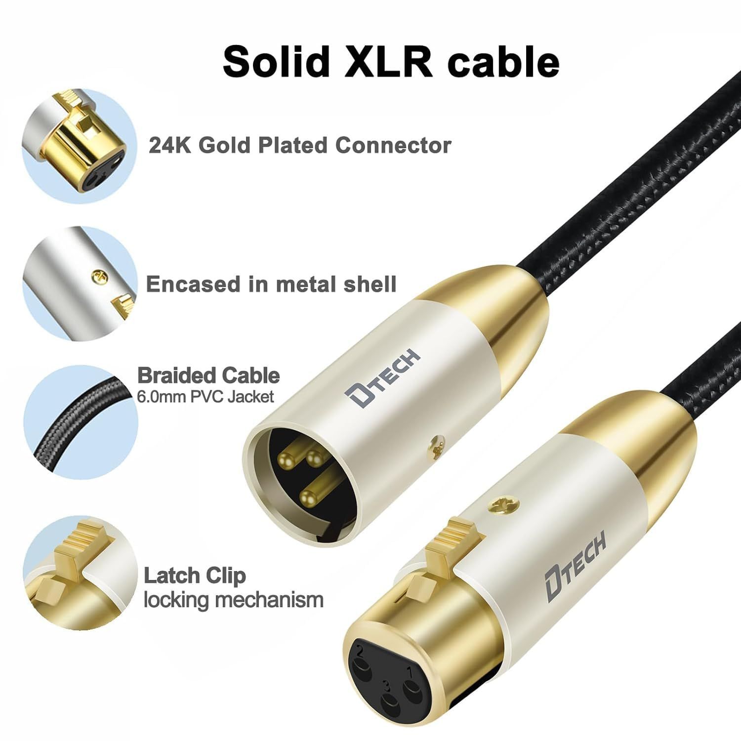 特価セール】高耐久 バランス接続 ナイロン XLR 3ピン マイク録音用 