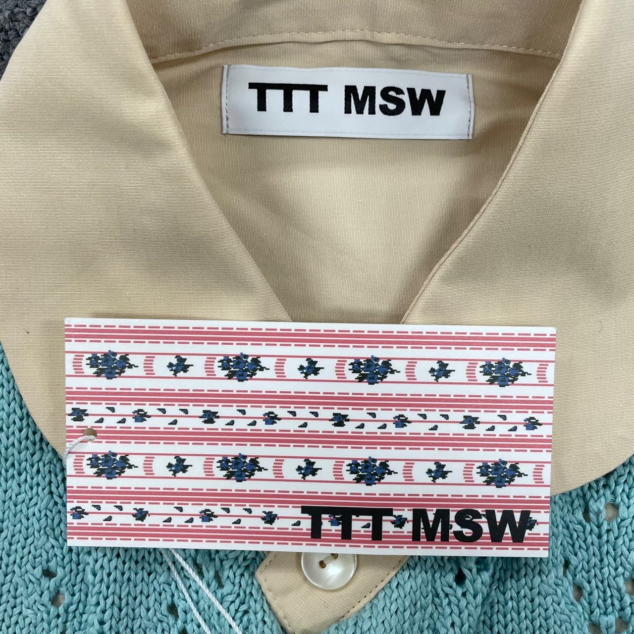定価35200円 未使用 TTT MSW 22SS Knit Cardigan Docking Shirt ニット ...