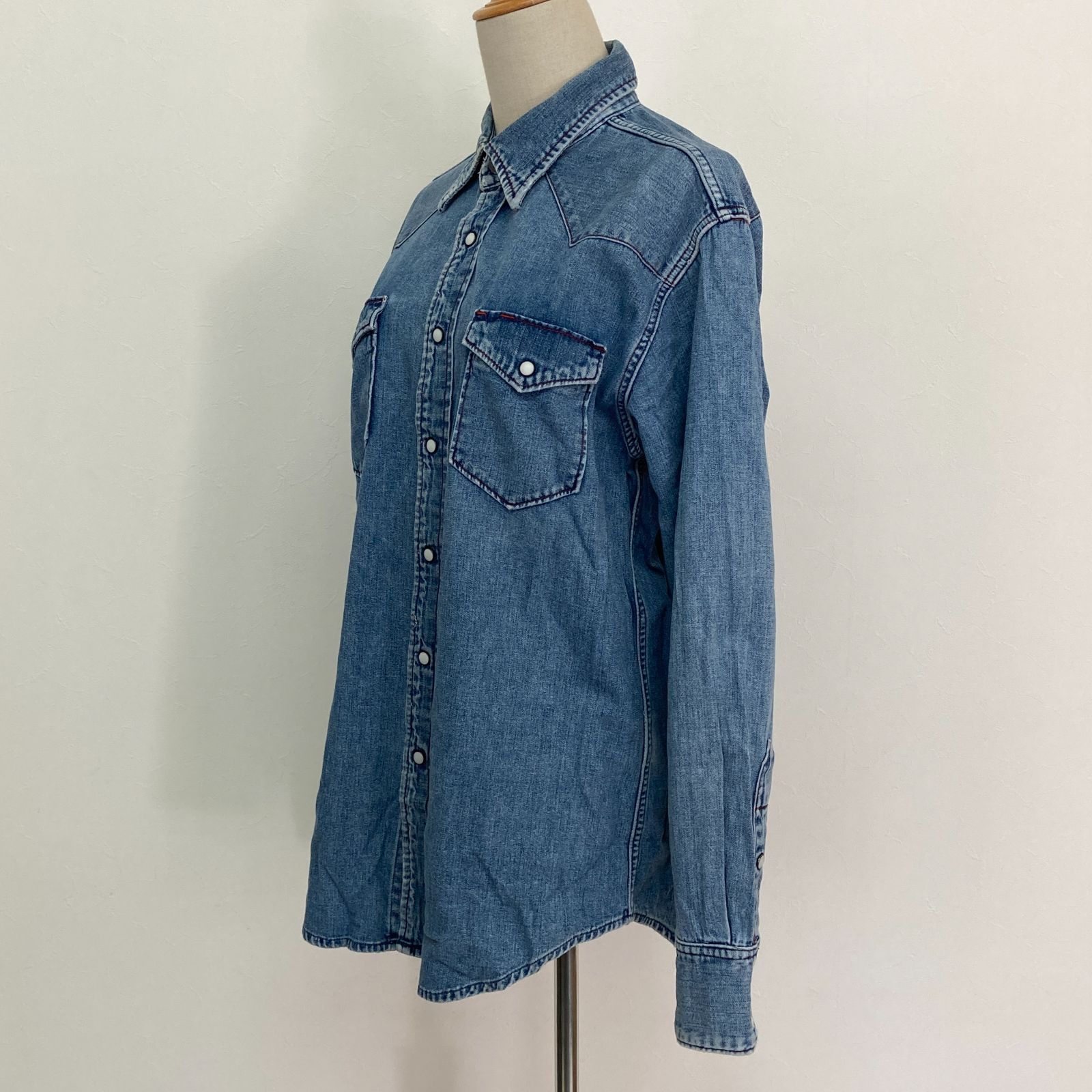 Japanese Vintage Bartack ヴィンテージ加工 ウエスタンデニムシャツ 
