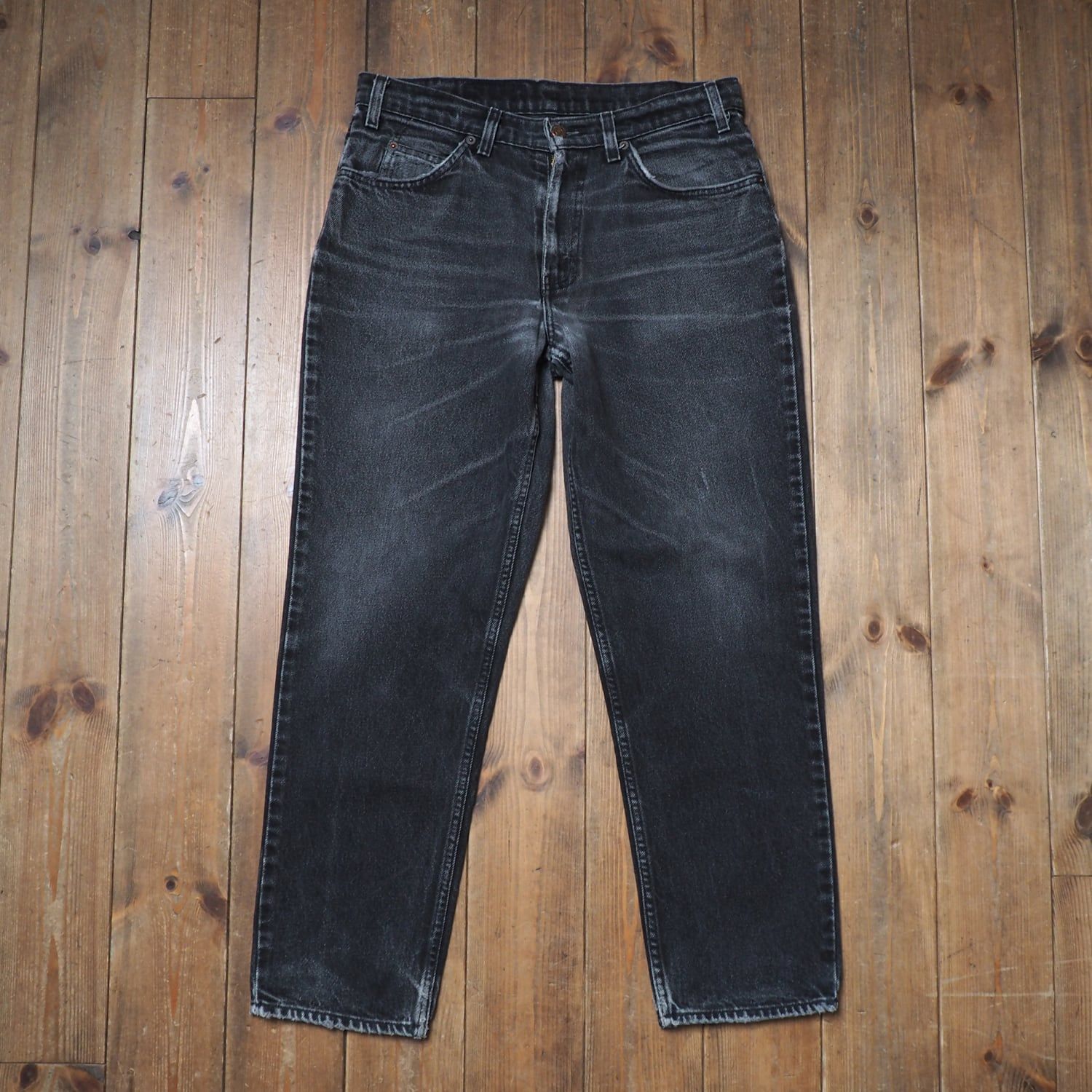 Levi's 550 ブラックデニムパンツ　32×34 ストレート　オレンジタブ 9283 リーバイス 550？ ブラックデニム オレンジタブ USA製 W30