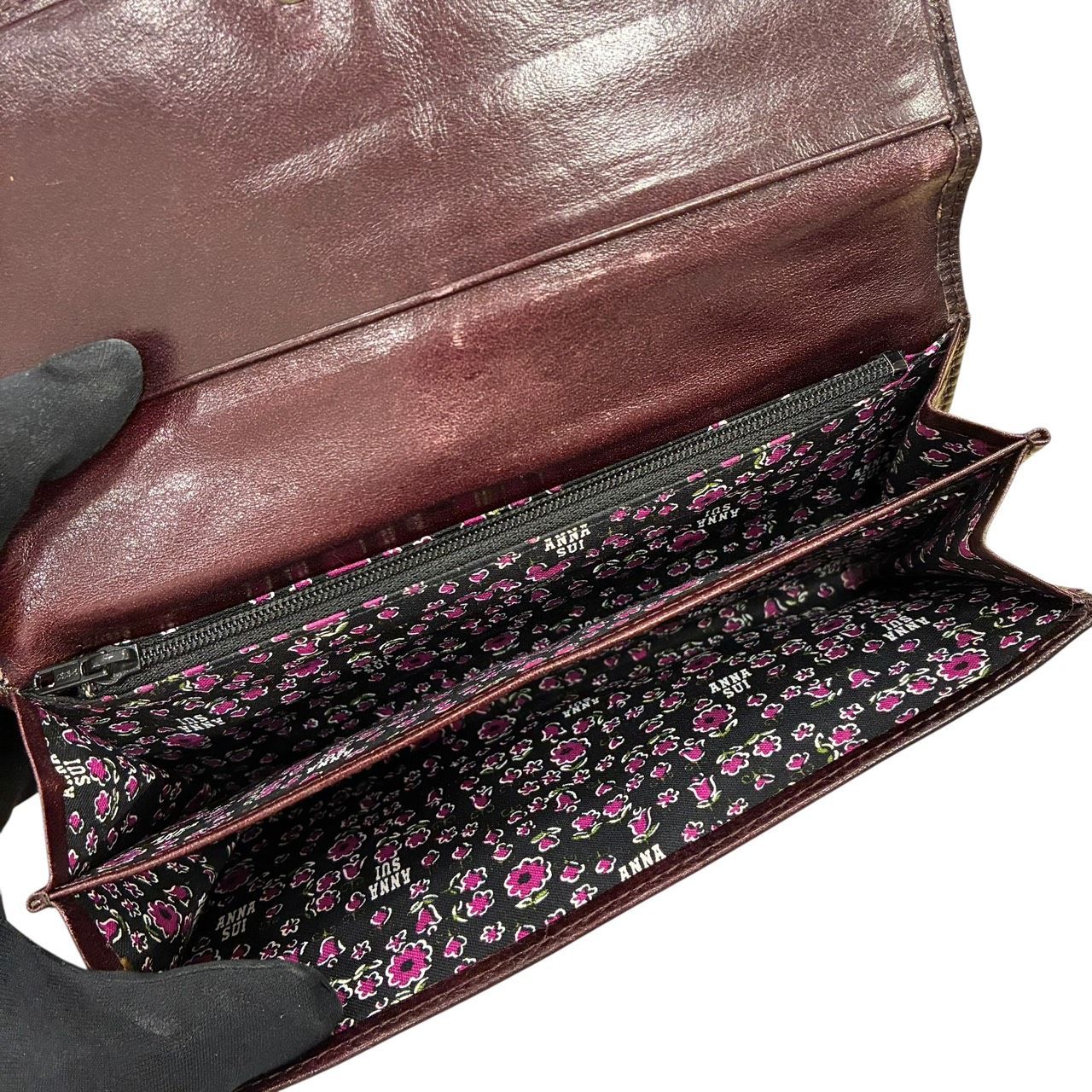 アナスイ Anna Sui がま口 長財布 財布 箱入り ゴールド金具 