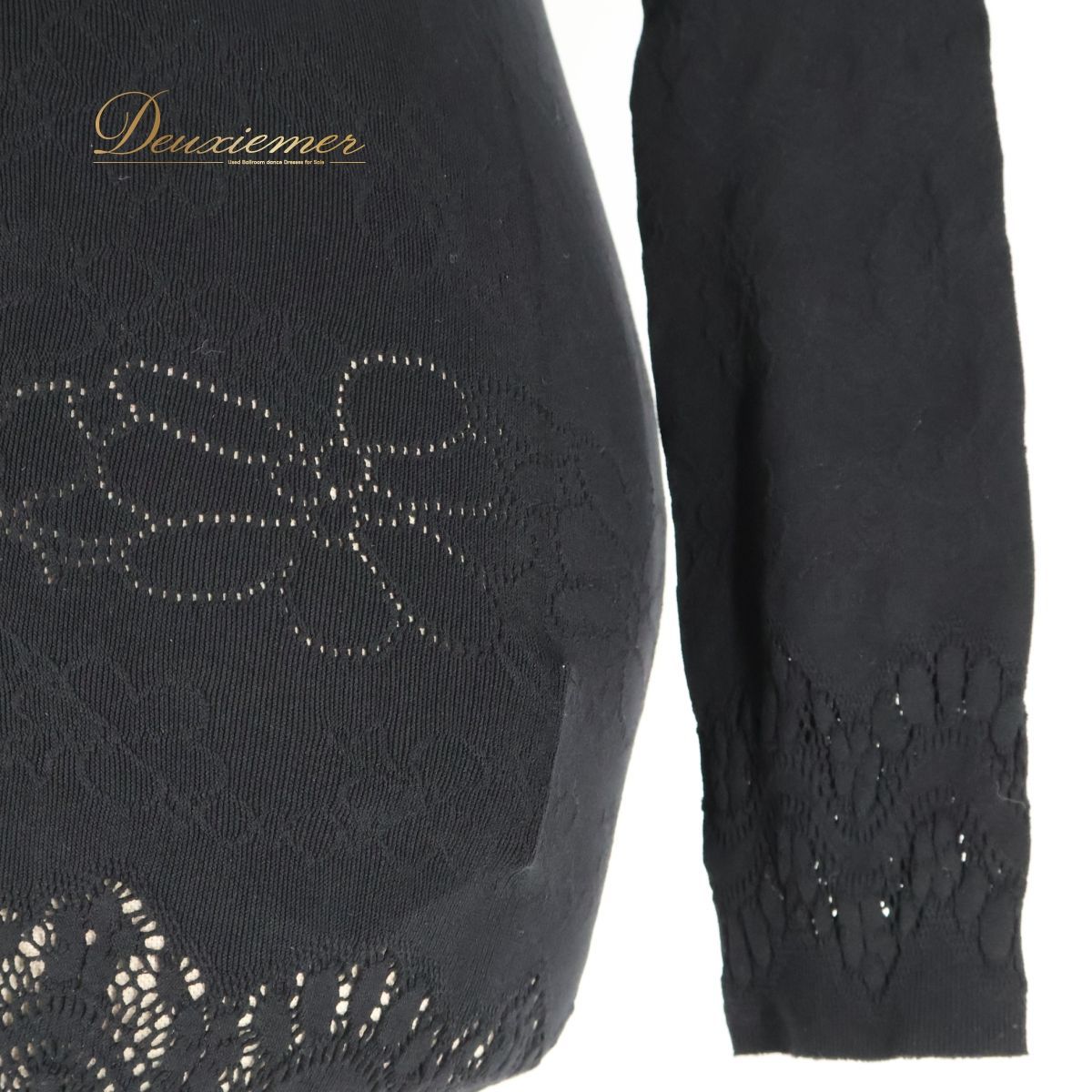 バレエ 衣装 チャコット ノーソーイング トップス 大人 Chacott 長袖 S M 社交ダンス レッスン レッスンウエア 練習着 レース スパンコール ダンス