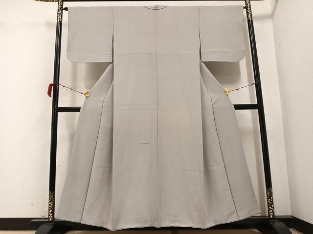 平和屋着物●上質な色無地 薄鈍色 正絹 AABC1737ph