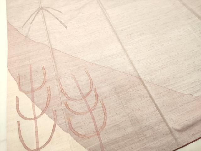 平和屋着物○能州紬 絲藝苑 上島洋山 色留訪問着 抽象文様 正絹 逸品  