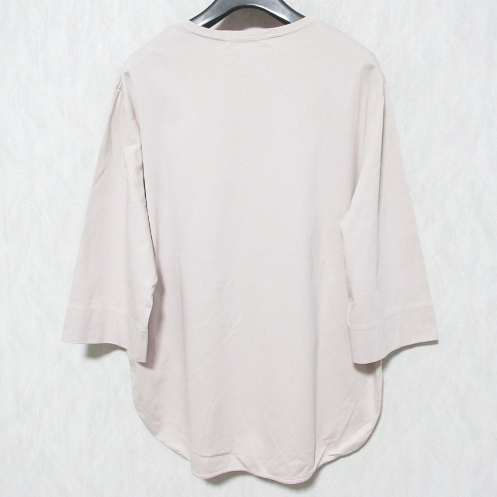 美品 ebure エブール ラウンドヘム クルーネック ハーフスリーブ カットソー Tシャツ 38 ピンクベージュ レディース 古着 中古 美品 ebure エブール ラウンドヘム クルーネック ハーフスリーブ