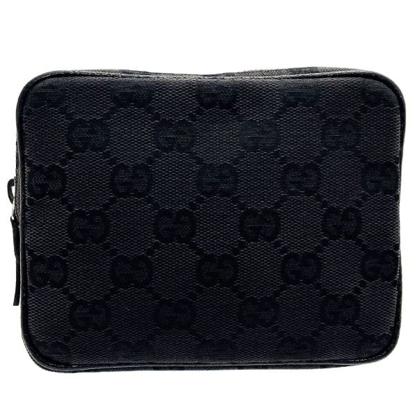 グッチ ポーチ GGキャンバス レザー 革 ブラック 黒 120975 GUCCI マルチポーチ マルチケース 小物入れ ブランド小物