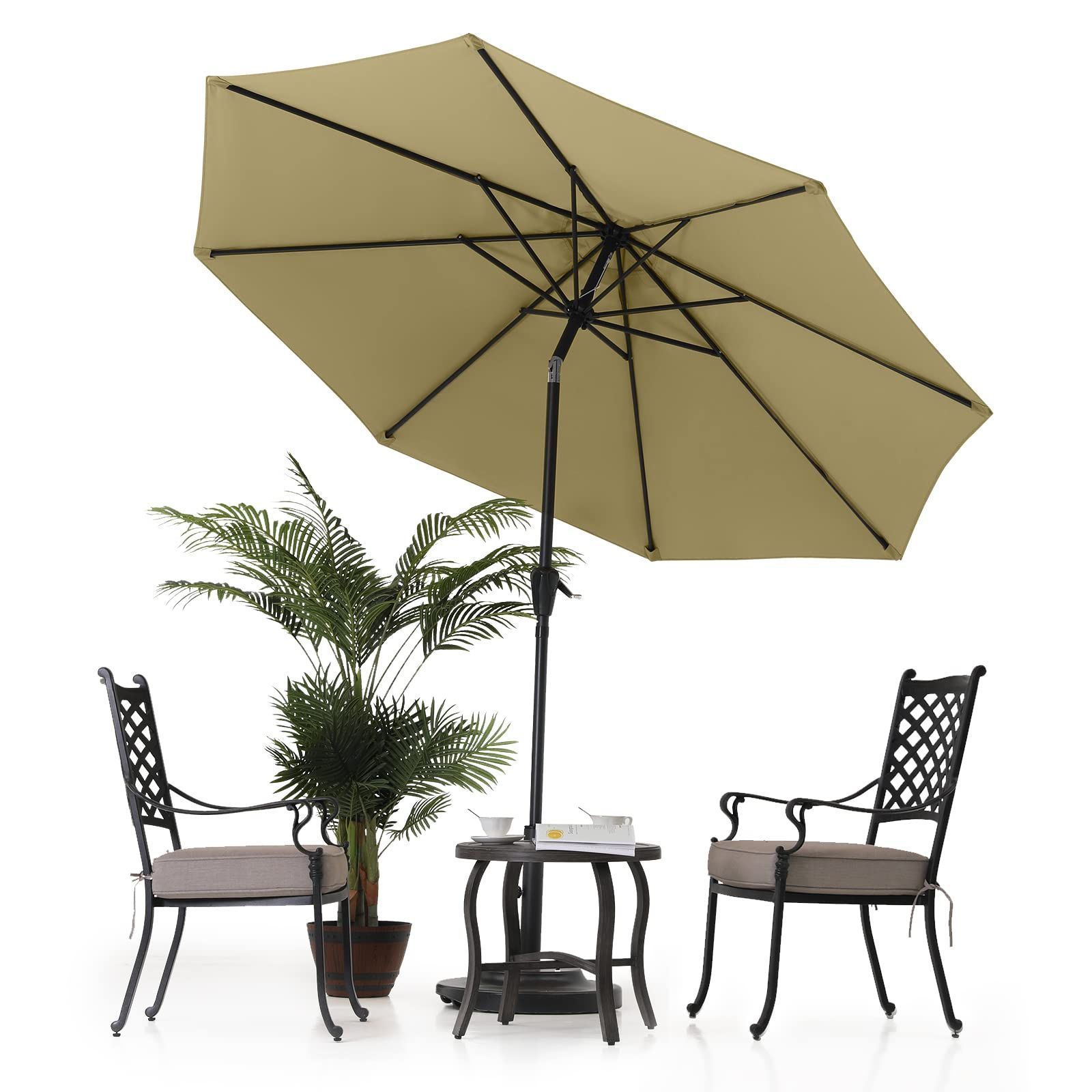 在庫 アルミ製 ガーデンパラソル 約 直径230cm | 270cm × マスターキャノピー MASTERCANOPY 高さ203cm | 235cm チルト機能付|クランク開閉 アウトドア用 商用