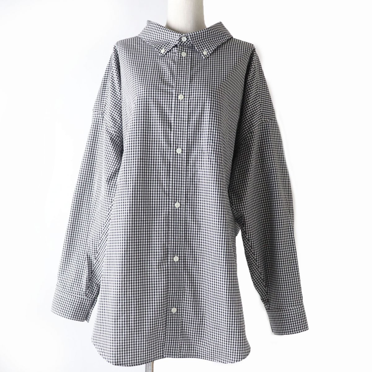 美品 バレンシアガ オーバーサイズシャツ ホワイト バックロゴ 