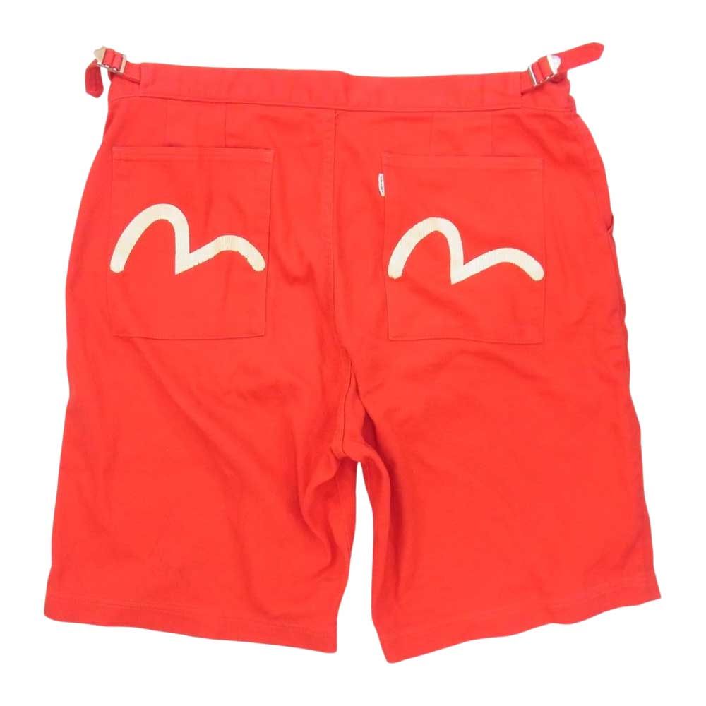 EVISU エヴィス ショートパンツ カモメ ペイント サイドベルト 