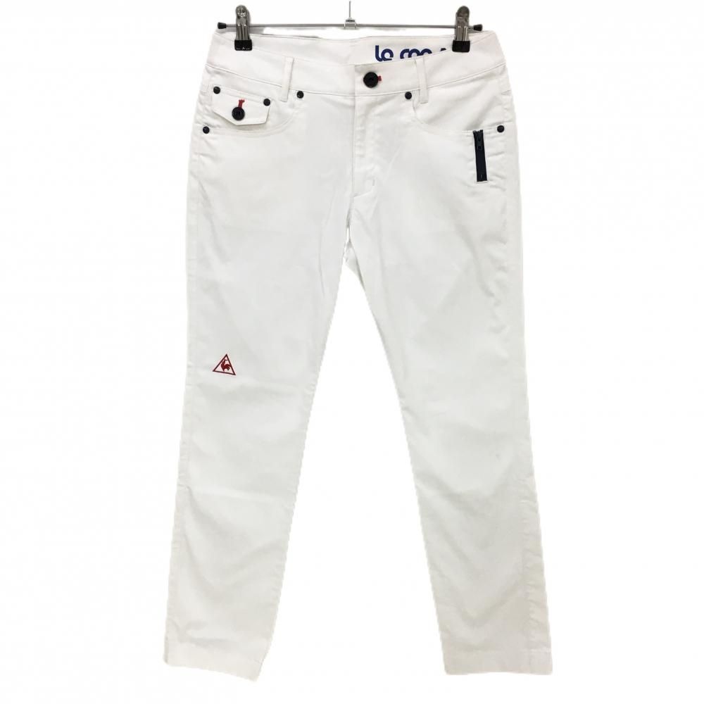 ルコック パンツ 白 ロゴ刺しゅう ストレッチ  レディース 11 ゴルフウェア le coq sportif
