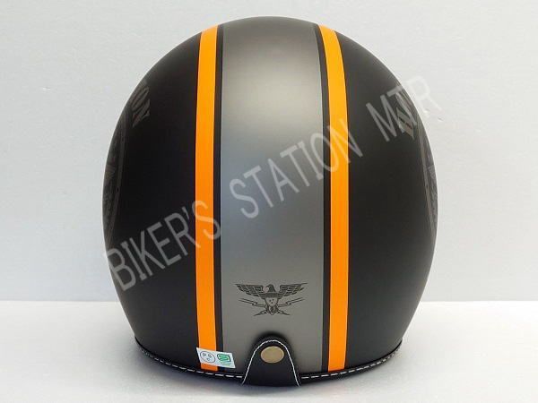 送料無料 HTVH-2021 ジェットヘルメット ブラックガンメタルオレンジ