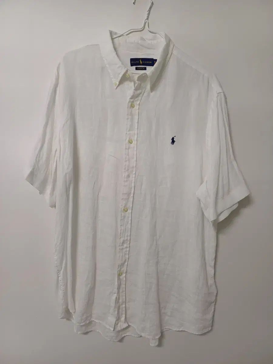 メンズ POLO RALPH LAUREN ポロラルフローレン 麻 100 % ホワイトシャツ グレード 115