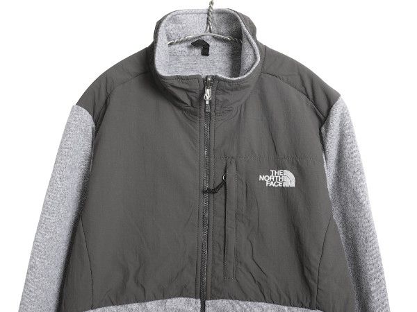なクーポン配布中! ノースフェイス デナリ ジャケット レディース L アウトドア フリース ナイロン フルジップ ブルゾン ハイネック アウター 2トーン 灰 濃灰