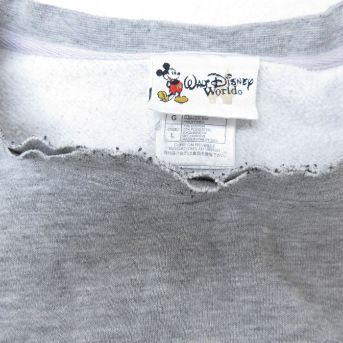 XL/古着 長袖 スウェット メンズ 00s ディズニー DISNEY