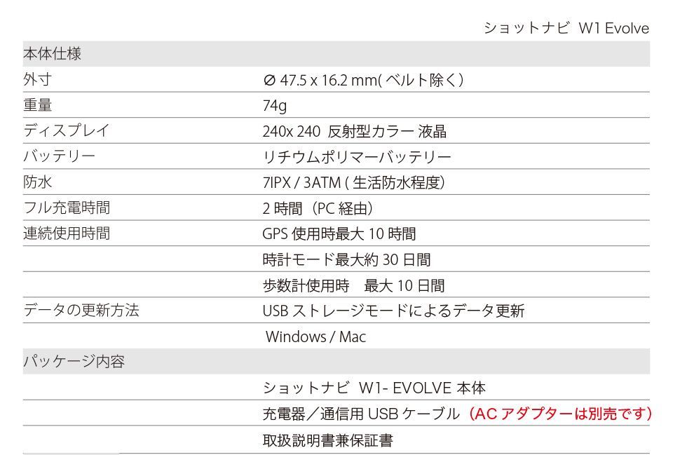 新品 ShotNavi W1 Evolve ショットナビ エボルブ ゴルフナビ ホワイト