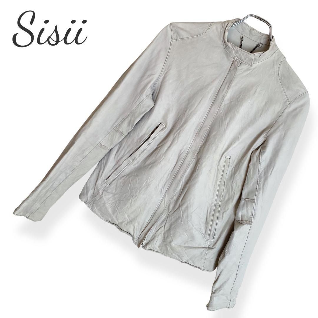 Sisii シシ レザージャケット オフホワイト シングルライダース サイズ S 品番 6793320 654KZ