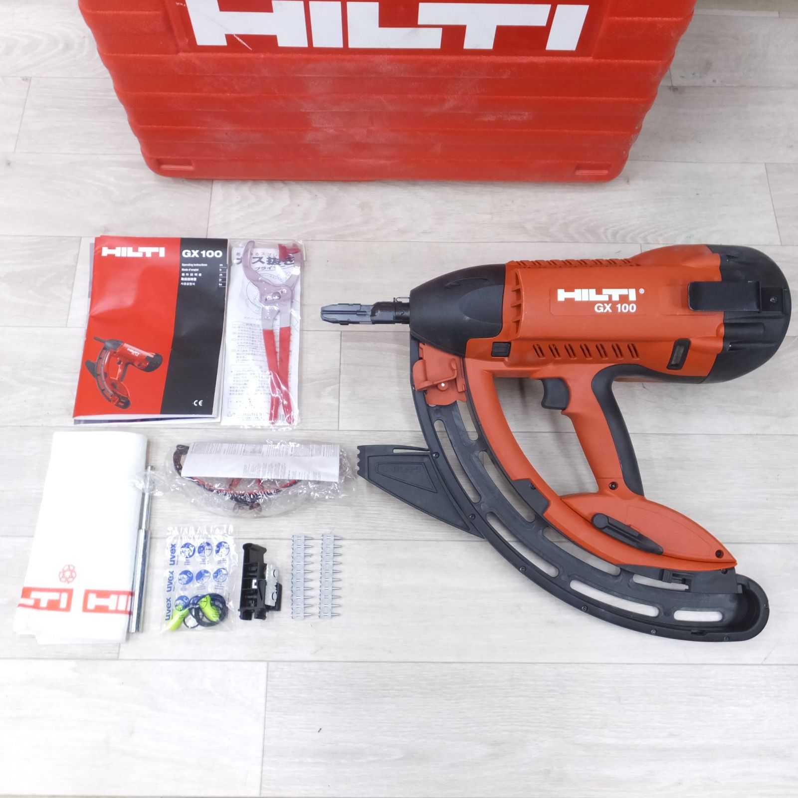 送料無料] 付属品付き◇ヒルティ HILTI ガス式 鋲打機 ガス ネイラ GX100 釘打機 ガス銃 マガジン ケース ガス抜き ピン 等 現状品◇  - メルカリ