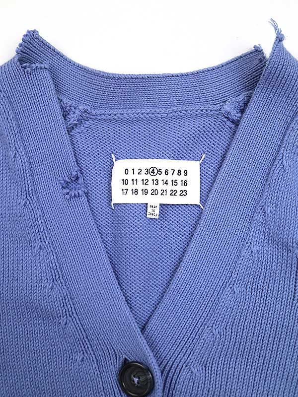 マルジェラ 21ss デストロイカーディガン 藍 Maison Margiela メゾンマルジェラ 21SS デストロイコットン