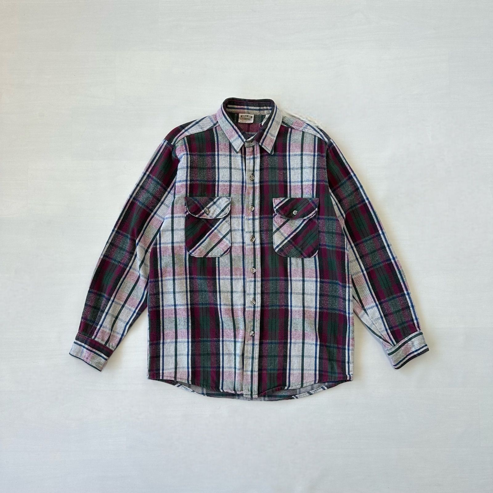 90s ファイブブラザー コットンヘビーネルシャツ グレー XLT 1990s