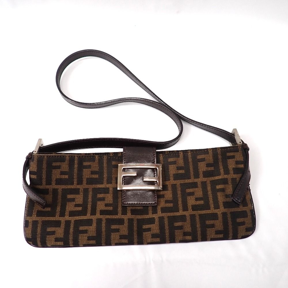 Ft630492 フェンディ ショルダーバッグ マンマバケット ズッカ柄 ブラウン レディース FENDI