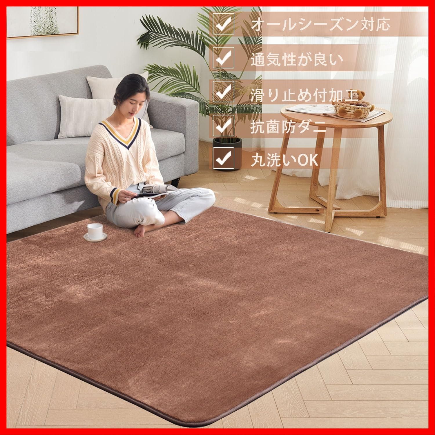 185×185cm 厚7mm 滑り止め ホットカーペットカバー ホットカーペット対応 カーペット カーペット 床暖房対応カーペット 洗える じゅうたん 抗菌防臭 ラグ 防ダニ 2畳 オールシーズン フランネ カーペット ラグマット 2畳 ラグ 洗える aicomri 185×185cm 厚7mm 滑り