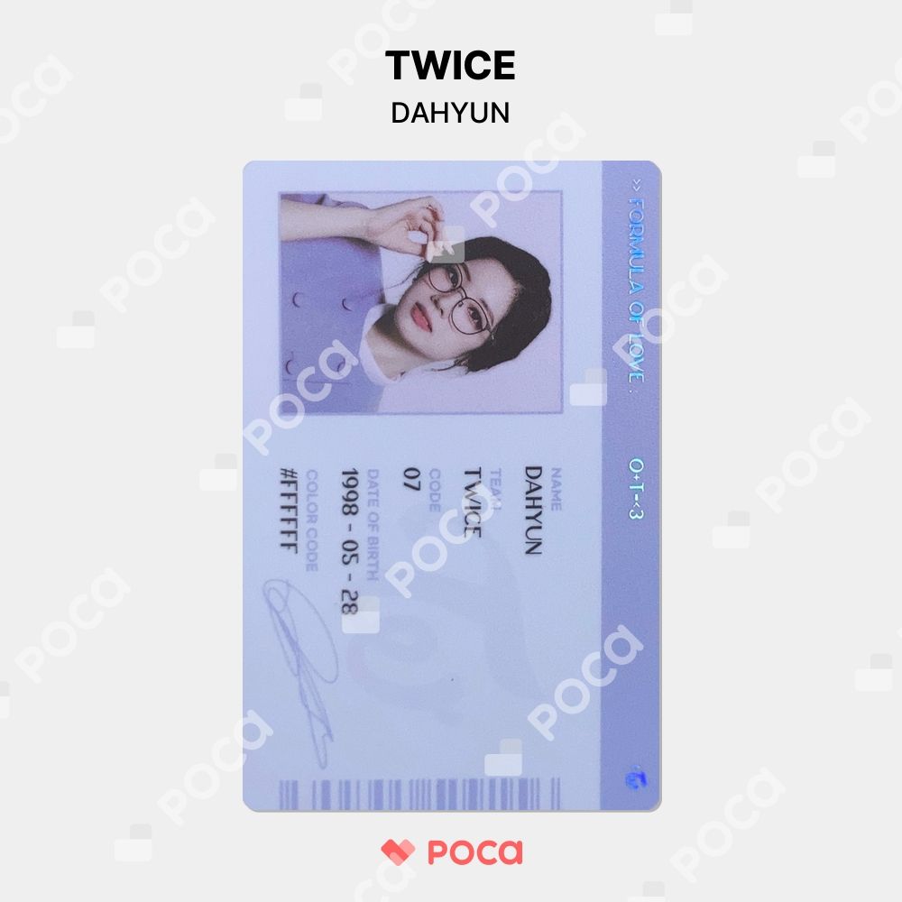 TWICE ダヒョン トレカ Formula of Love: O＋T=＜3 SCIENTIST ID