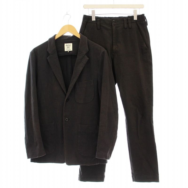 ジャックマン Jackman スーツ セットアップ JM8010 スウェット素材 ジャケット パンツ M チャコールグレー | G