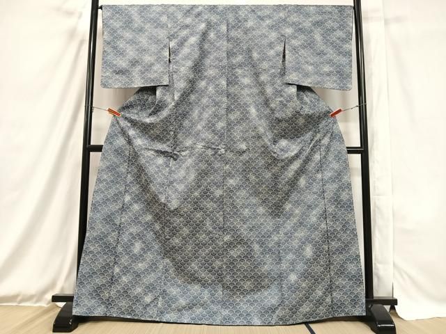 平和屋着物▽小紋 単衣 舞蝶文 洗える着物 AAAU8641fy