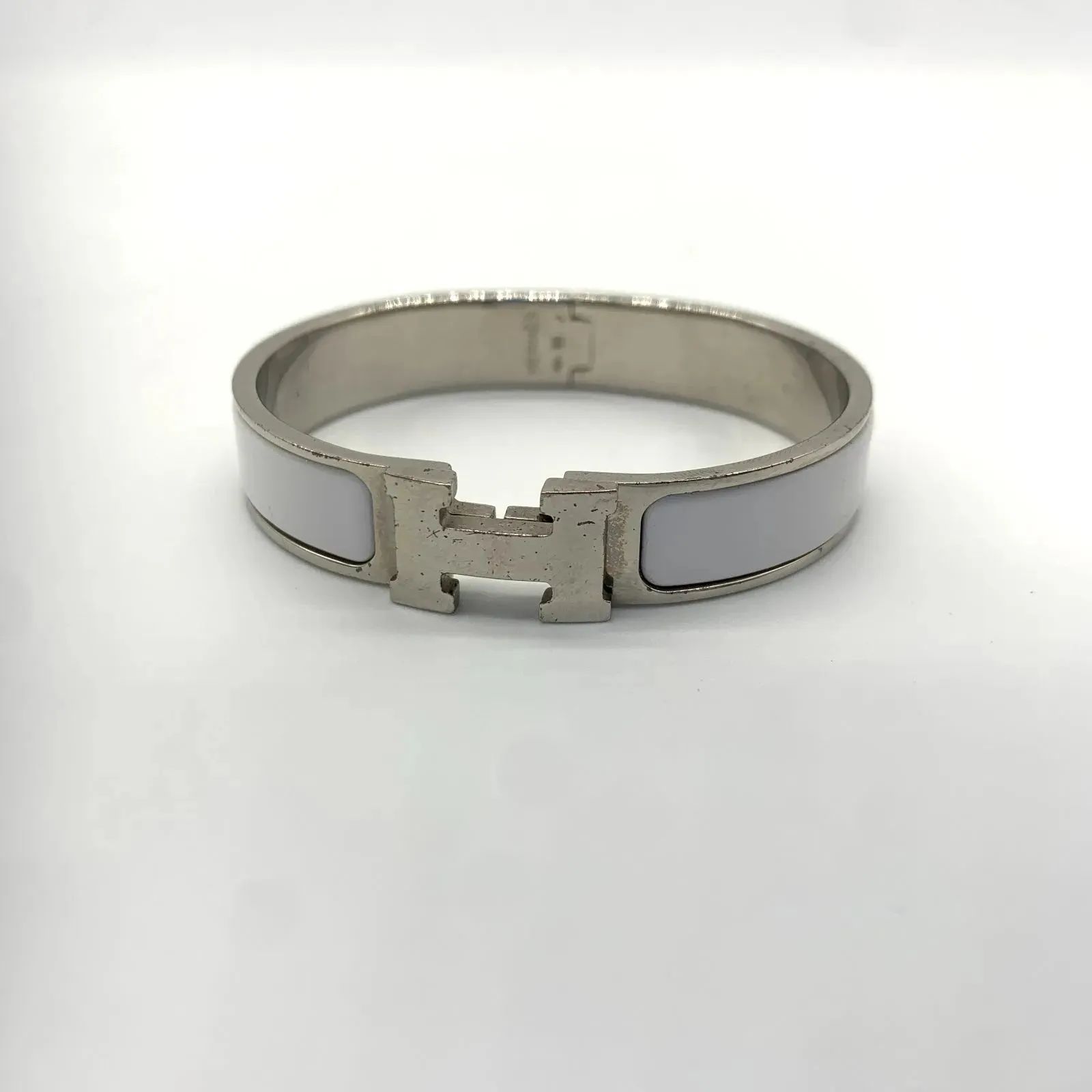 HERMES ホワイトシルバーバングル クリックH エルメス バングル HERMES ホワイトシルバーバングル クリックH エルメス バングル
