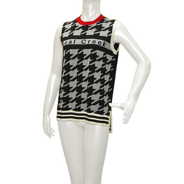 ヒールクリーク Heal Creek レディース 秋冬 BIG千鳥柄 クルーネックニットベスト 002-15070