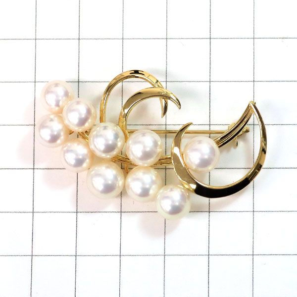 ミキモト K18YG アコヤ真珠 ブローチ 径約7.4-8.4mm - メルカリ 