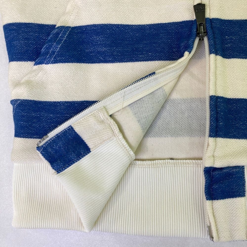 【新入荷·数量限定】 サイズ 02 ROCK DUDE ロックデュード スウェットジップパーカー ボーダー柄 ホワイト系 240101529913 ゴルフウェア メンズ ストスト 信頼を込めた