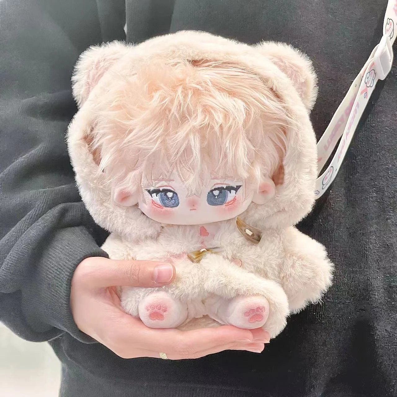 着せ替え ぬいぐるみ服 20cm ジャケットもこもこ ぬい活 推し活 推しぬい 綿人形 棉花娃娃 ちびぬい服 ちびぐるみ 推し活 コットンドール cotton doll 白-B5303