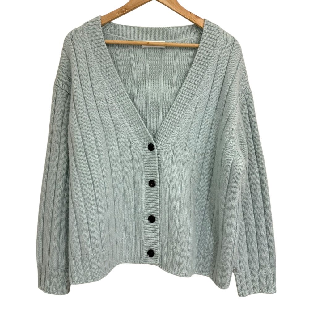 ebure　コットンカシミヤ　ローゲージカーディガン　幅広短丈　ピンク　ゆったり ebure コットンカシミヤ ローゲージカーディガン 幅広短丈