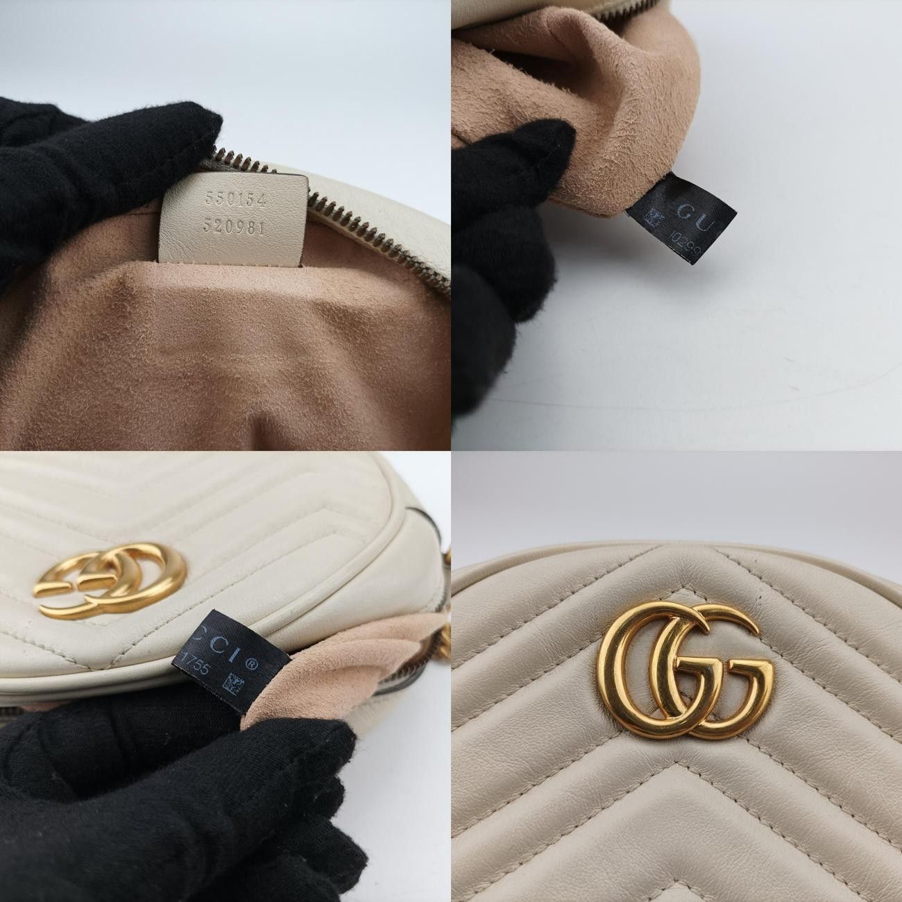 グッチGucciGGマーモントホワイトレザー550154I029921755