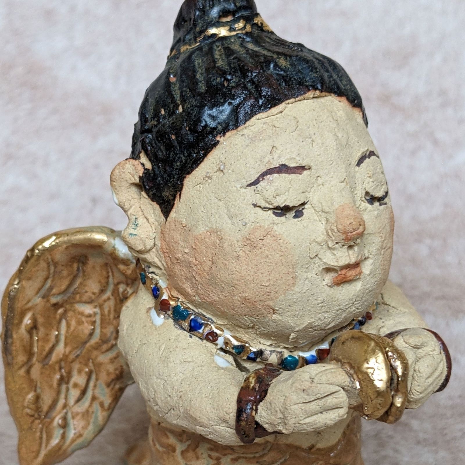 ささきようこさん作 陶人形 迦陵頻伽 鐘 - メルカリ