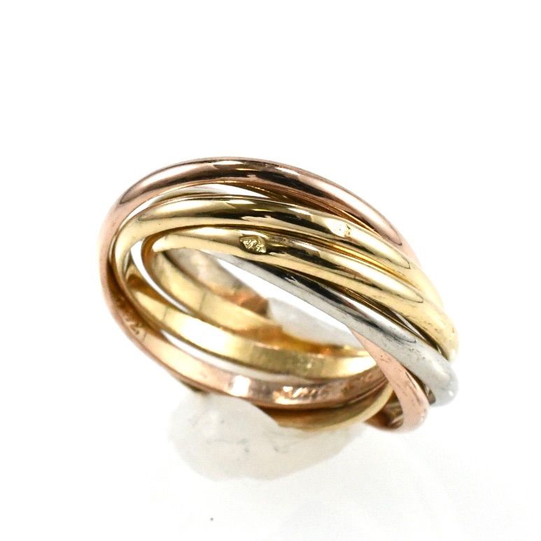 カルティエ トリニティリング 7連リング K18 スリーカラー SIZE:44