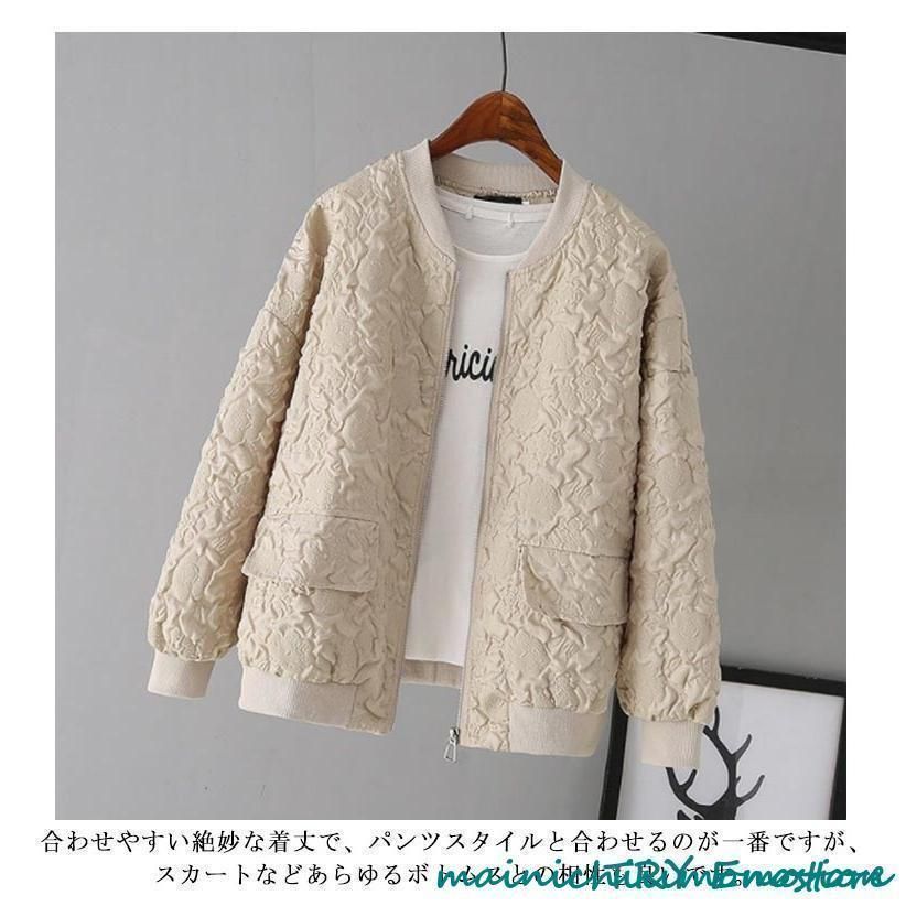 LASUD♡春使える！ノーカラーブルゾン♡新品　ライナー付 セール】コットンライクツイルWポケット裾ドロストノーカラー