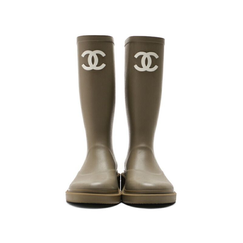 返品可】CHANEL シャネル ココマーク ラバー レインブーツ サイズ36