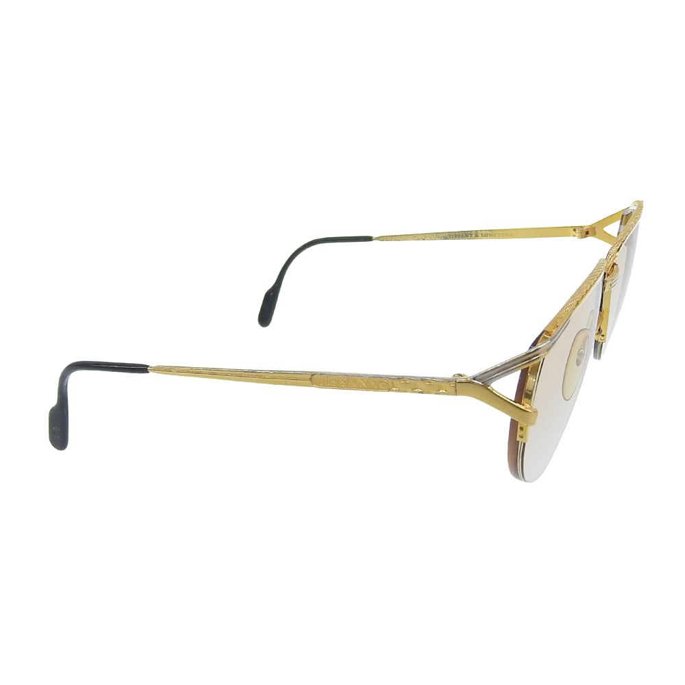 ティファニー TIFFANY-Co. アイテム T 318 Lunettes ルネッツ 23 K ゴールドペースト ブロー 金張 眼鏡 サングラス 57 15 度入 ユニセックス