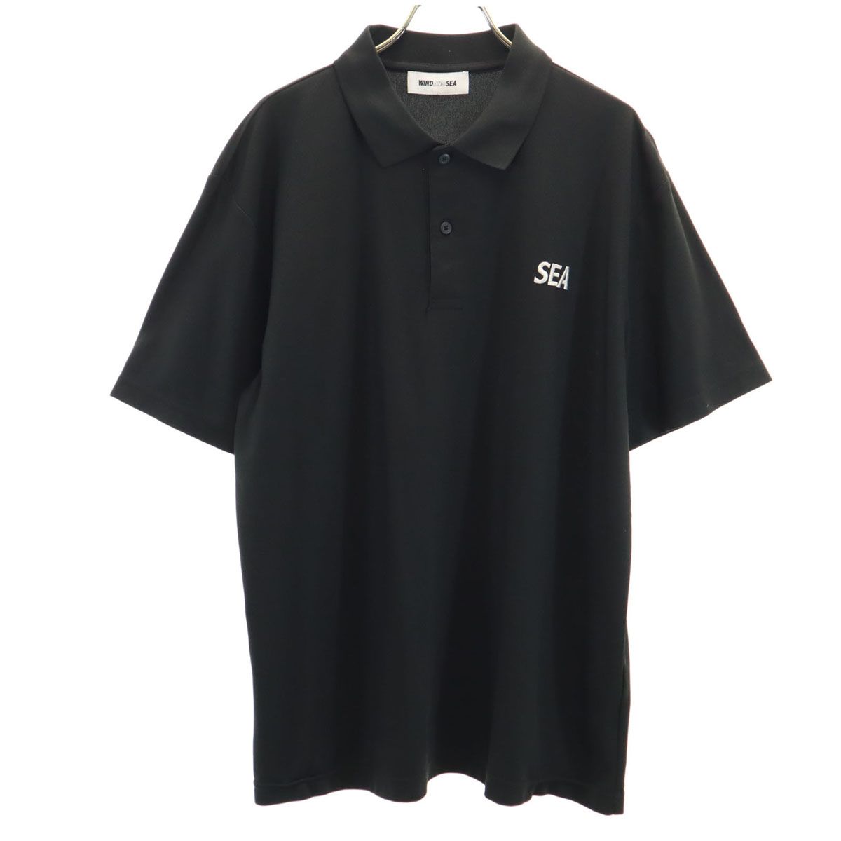 BRIEFING WIND AND SEA ブラック ポロシャツ 半袖 WIND AND SEA ウィンダンシー 半袖 ポロシャツ L ブラック