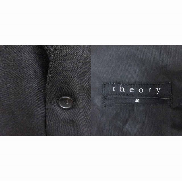 セオリー Theory テーラードジャケット 総裏地 ウール 40 L 黒