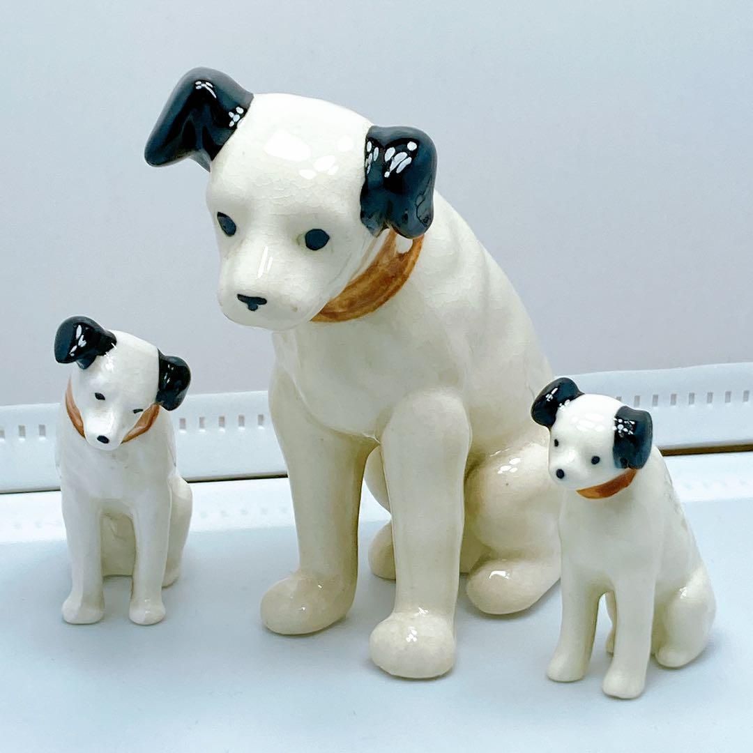 レトロ品　ビクター　ニッパー犬　3体　陶器製 ビクター 犬 ニッパー 陶器 置物 3体 非売品 - メルカリ