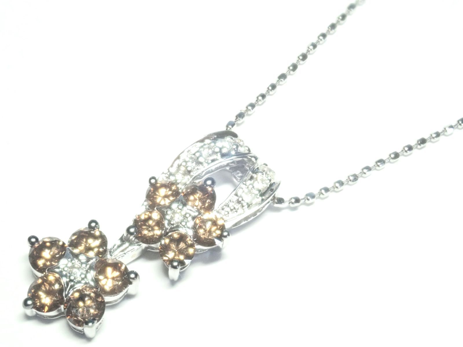 076.K18WG ダイヤモンド ネックレス Diamond Necklace 40.0cm